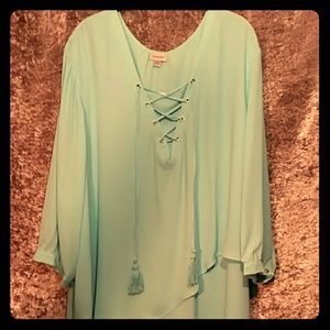 NWT Avenue Aqua Lace Up Tulip Hem 26 / 28