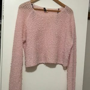 Soft pink, transparent crop top