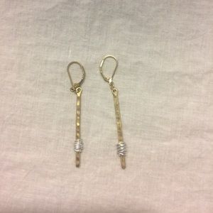 Minimalist mixed metal earrings
