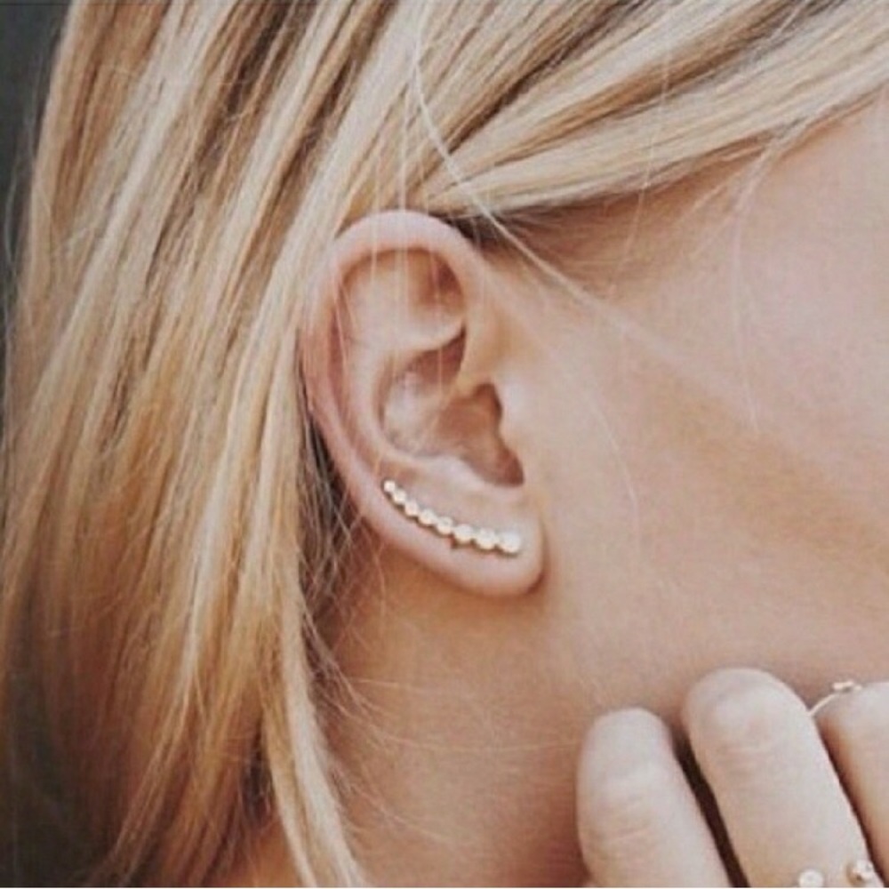 Silver Crystal Climber Earrings