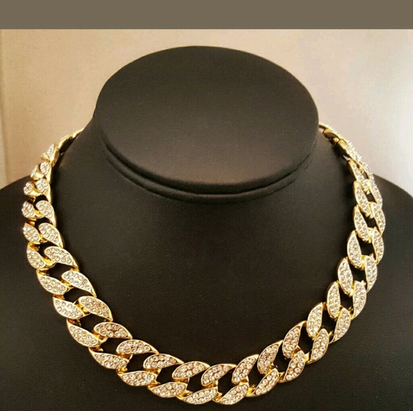 14K GOLD Plated ICED OUT CHAIN - Picture 2 of 2