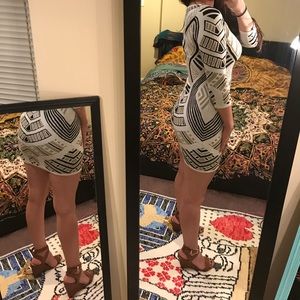 Sexy Tribal Geometric Bodycon Mini Dress