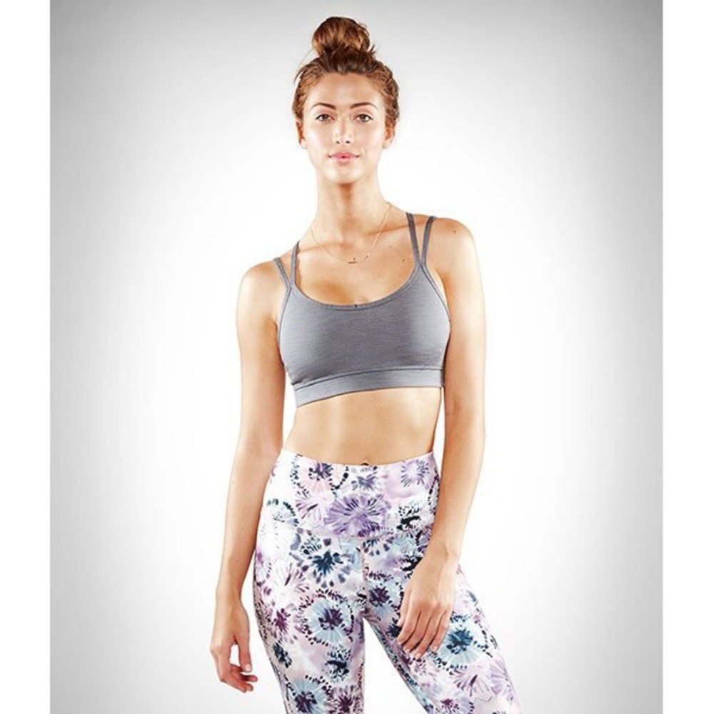 NWT Brand New! Manduka Cross Strap Sports Bra Grey