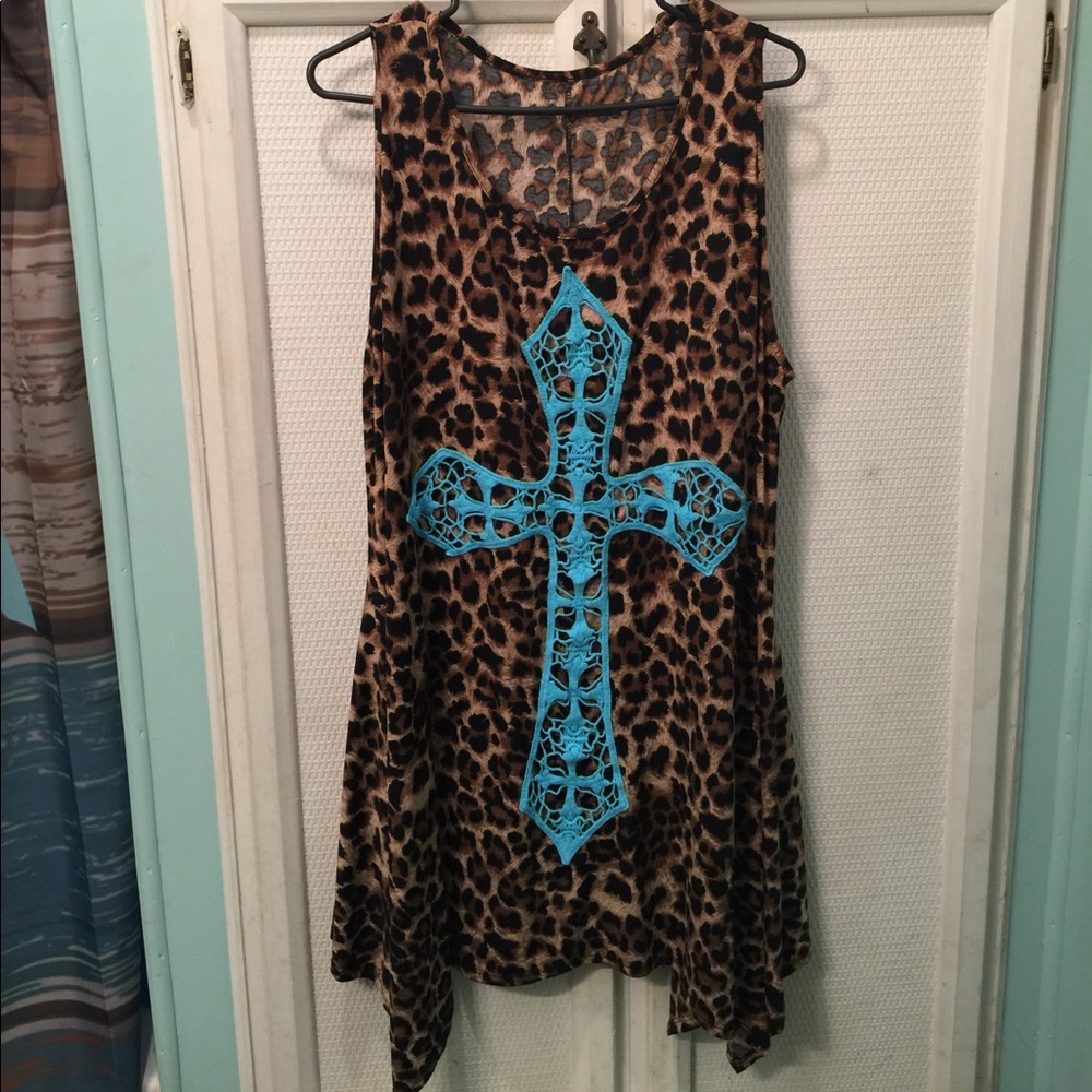 Leopard Cross tunic dress