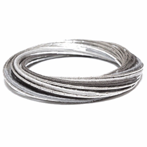 3-$15 Multi Interlocked Silver Plated Chunky Wire Bangle - Picture 5 of 6