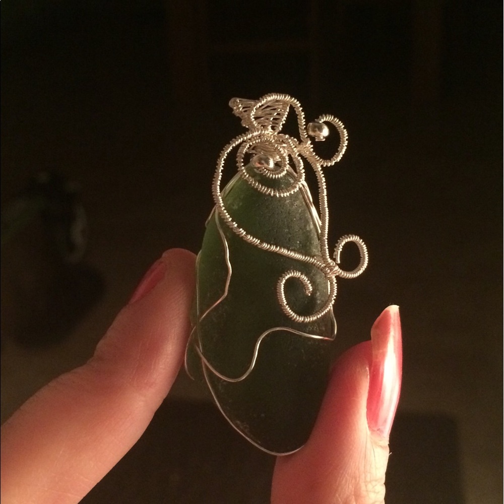 🌊 BIG beach glass pendant 🌊