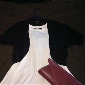 Ruched shoulder black shrug