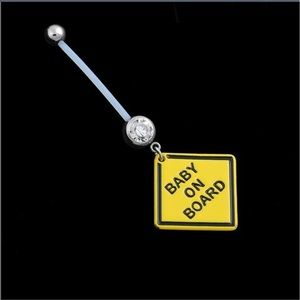 Baby on board flexible belly ring