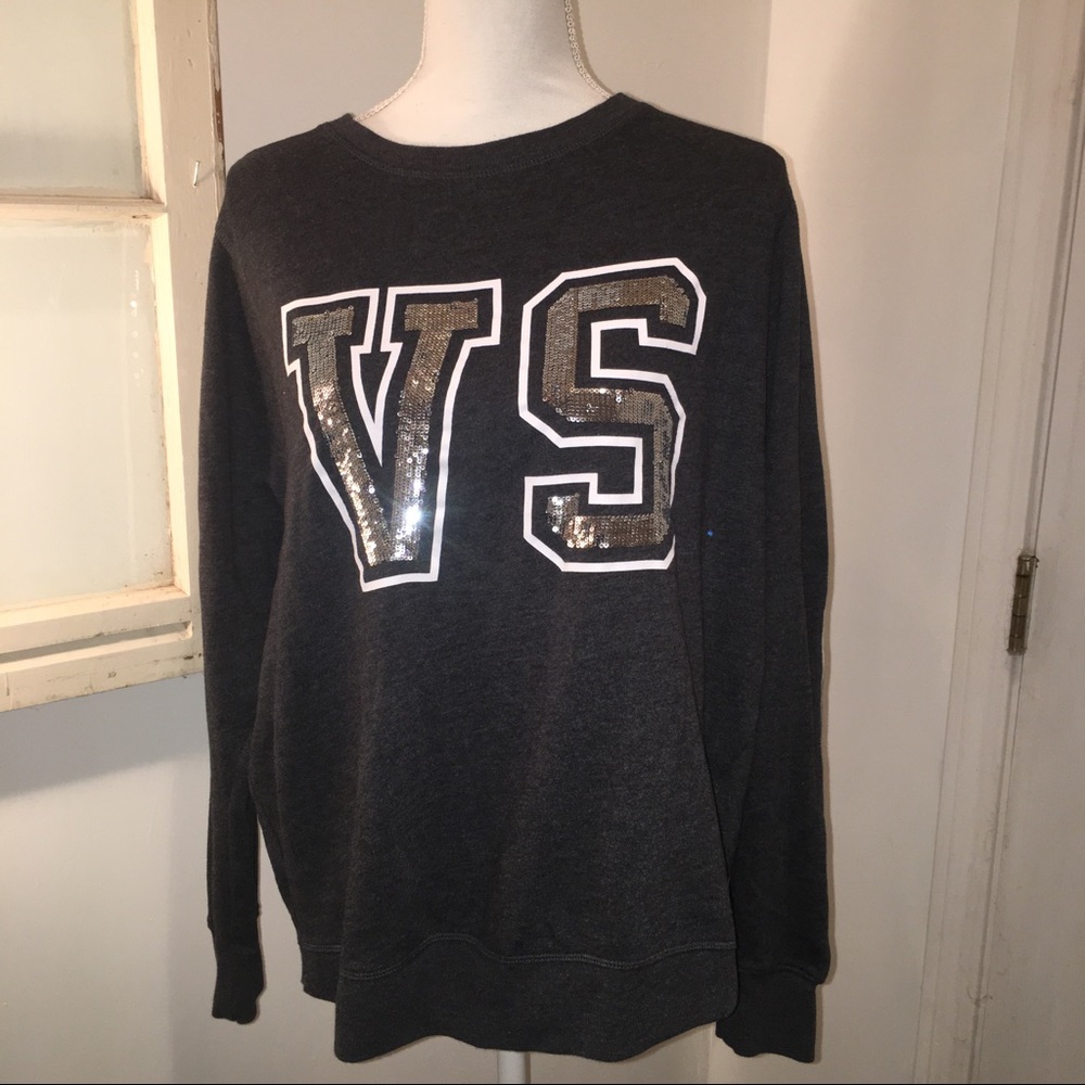 VS bling sweatshirt grey md w/ silver