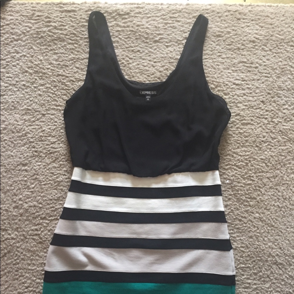Express striped mini dress size medium
