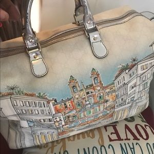 Large Gucci speedy white silver trimming bag