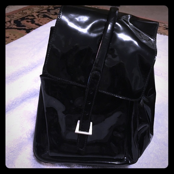 patent leather mini backpack