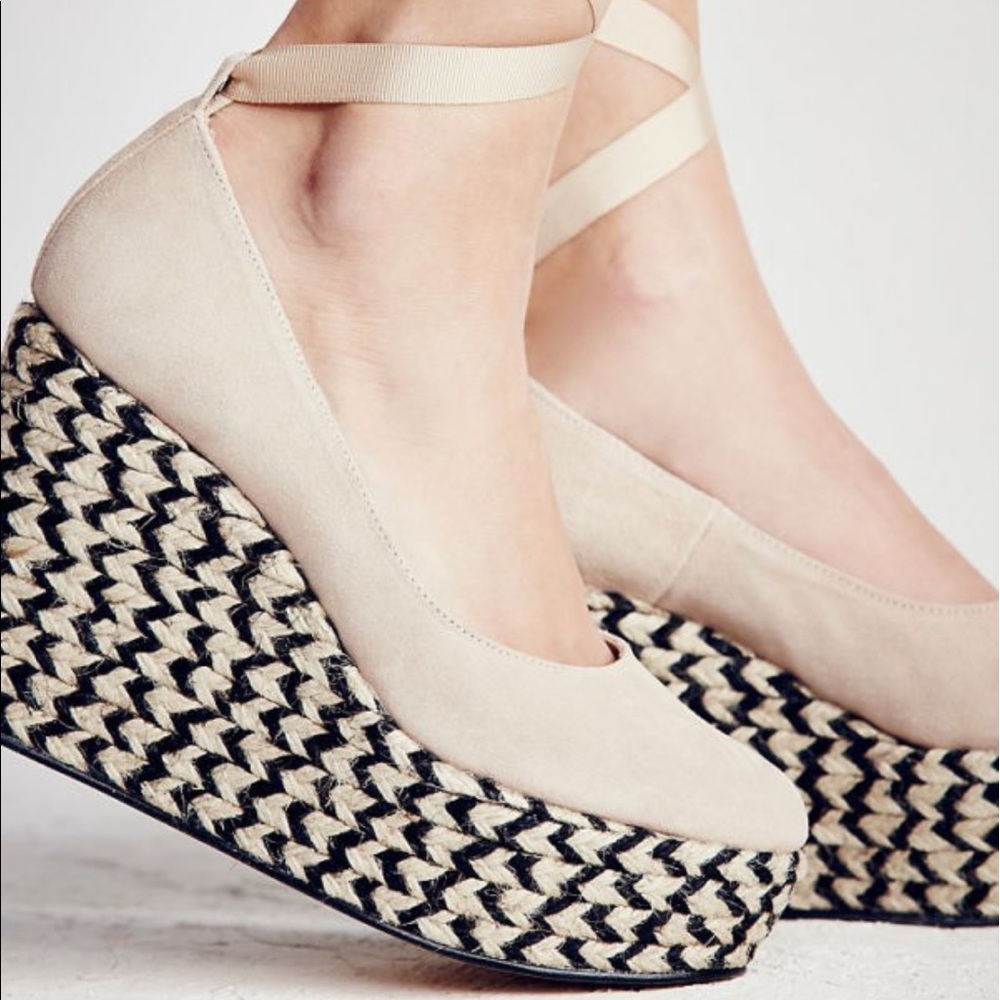 Free People Taupe Charade Espadrille Wedge Heel - Picture 4 of 4