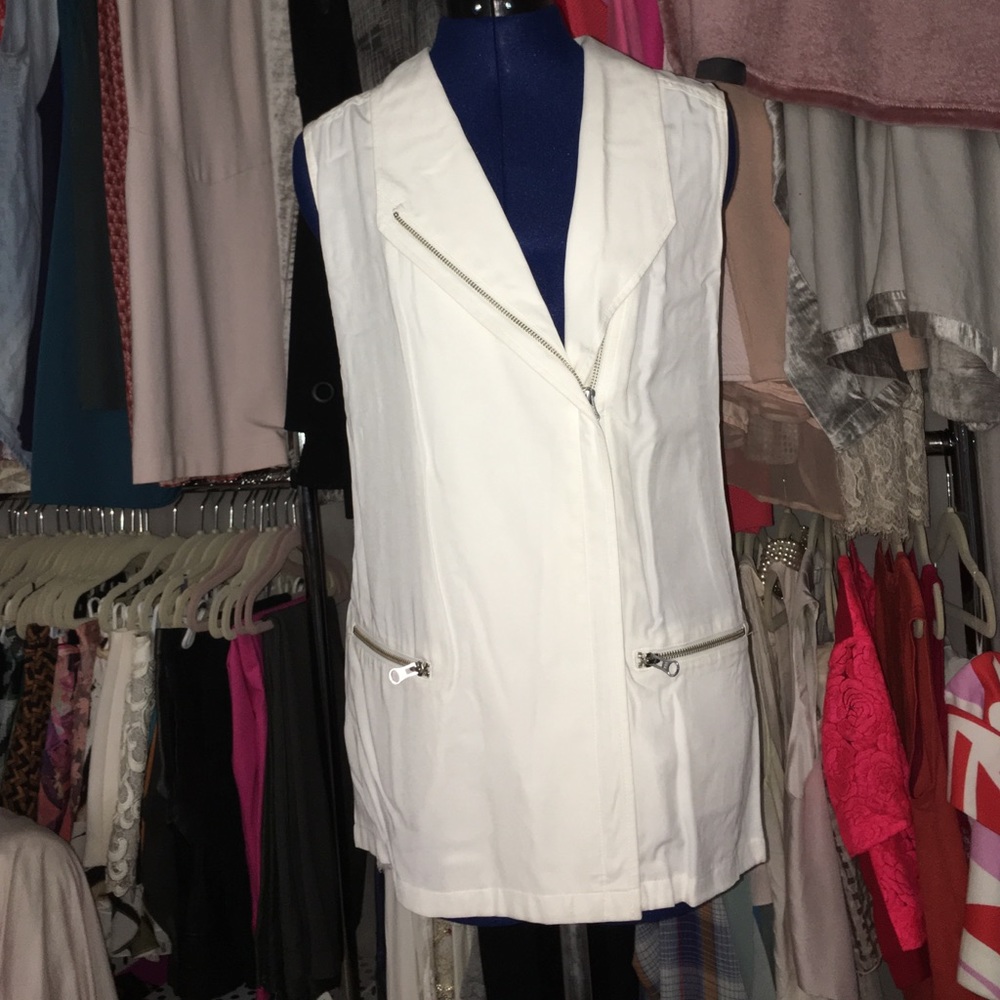 White motorcycle vest