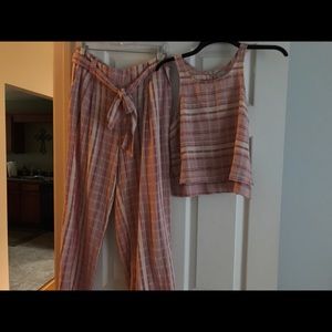 Anthropologie 2 piece linen Jumpsuit