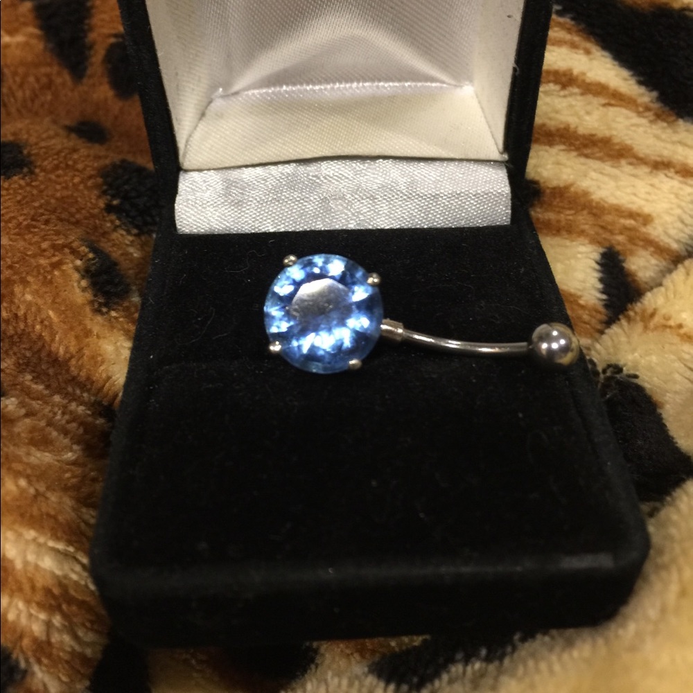 Blue Topaz Belly Ring