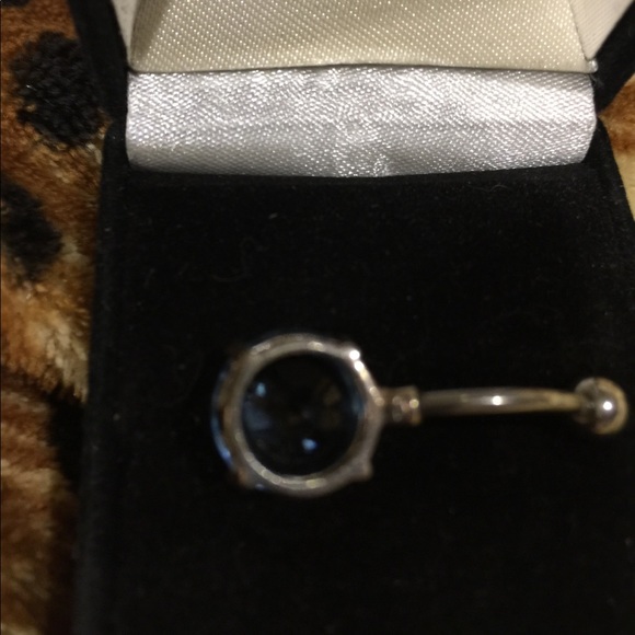 Blue Topaz Belly Ring - Picture 2 of 4