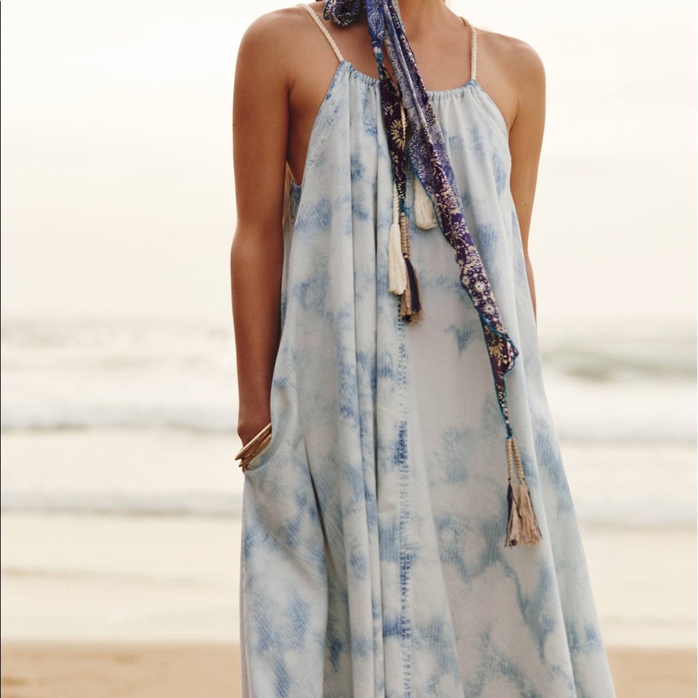 Anthropologie Chambray Swing Dress