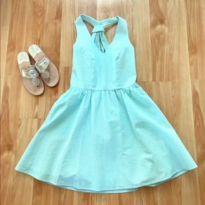 END OF SUMMER SALE Mint Green Seersucker Dress
