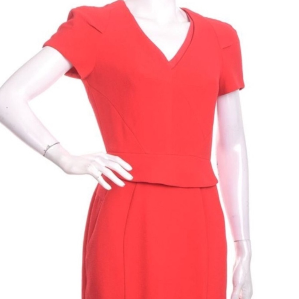 reiss red peplum dress
