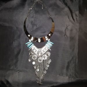 Beautiful Greek Inspired Silver and Blue Necklace