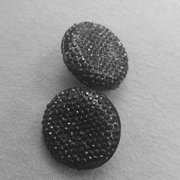 Black Coated Pebble Earrings - Picture 2 of 2