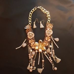 Beautiful Floral Tassel Necklace