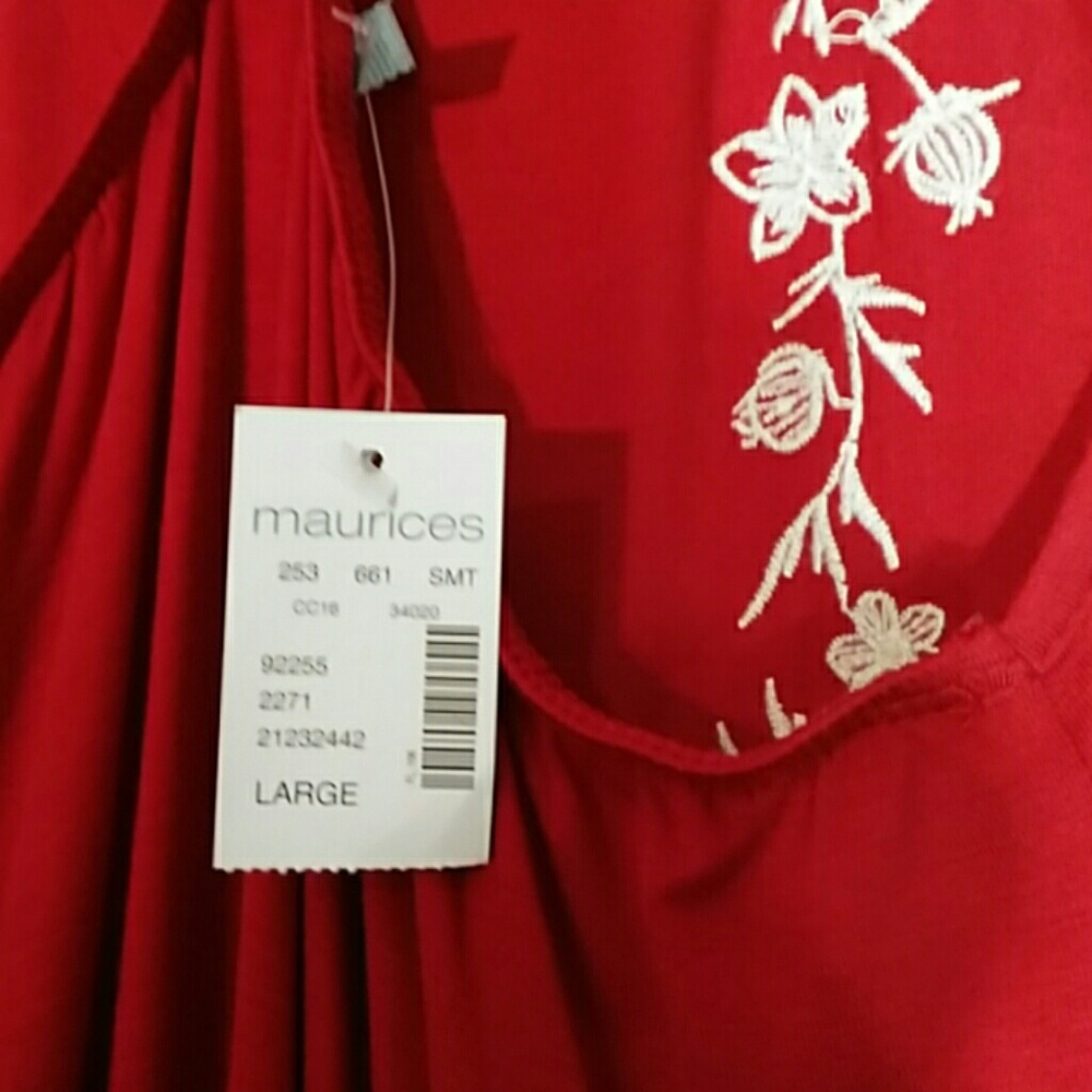 SOLD  NWT Maurice's Embroidered Braid Trim Tank - Picture 5 of 6