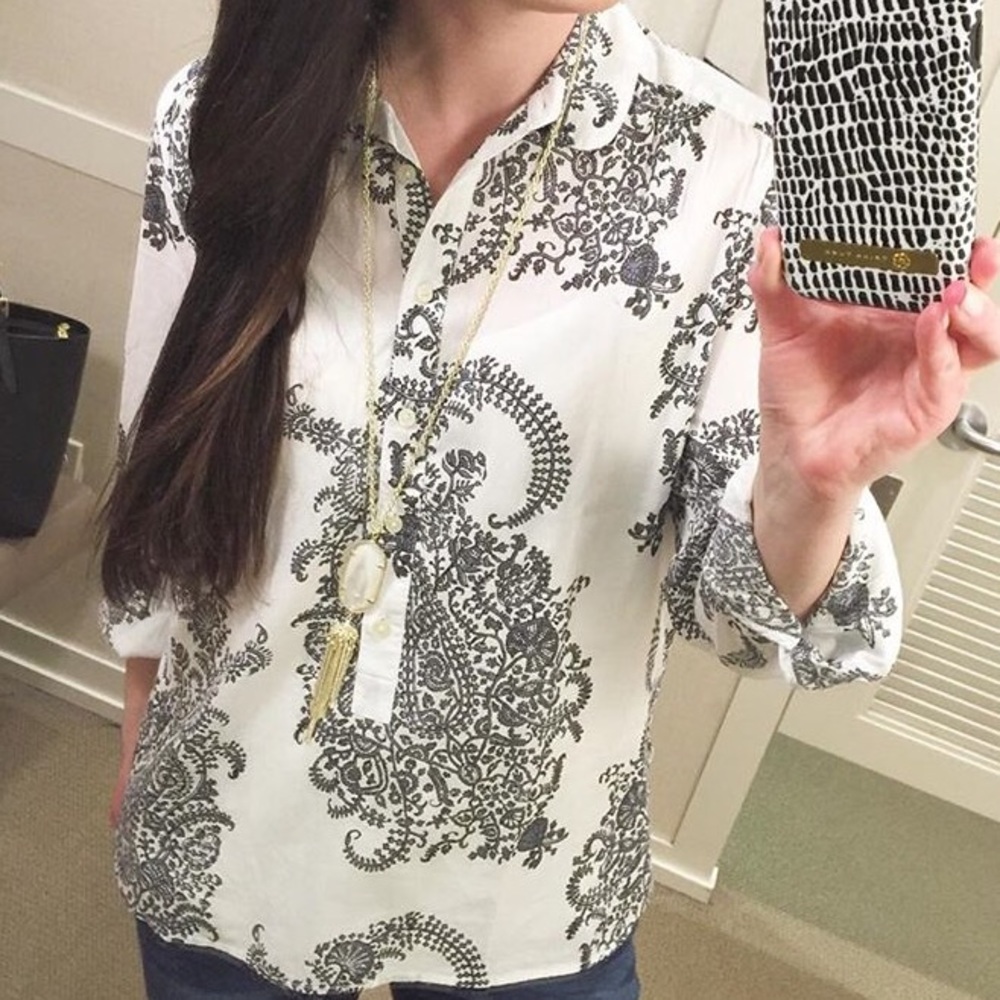 LOFT pullover paisley blouse