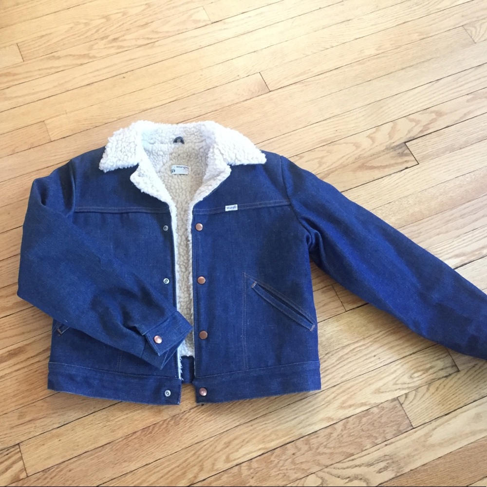 Wrangler shearling lined denim jacket