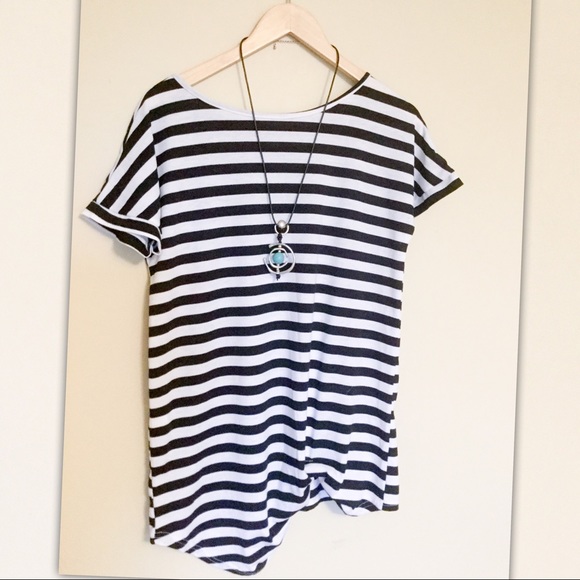 CCO Gathered Hem Striped Tee - Picture 2 of 7