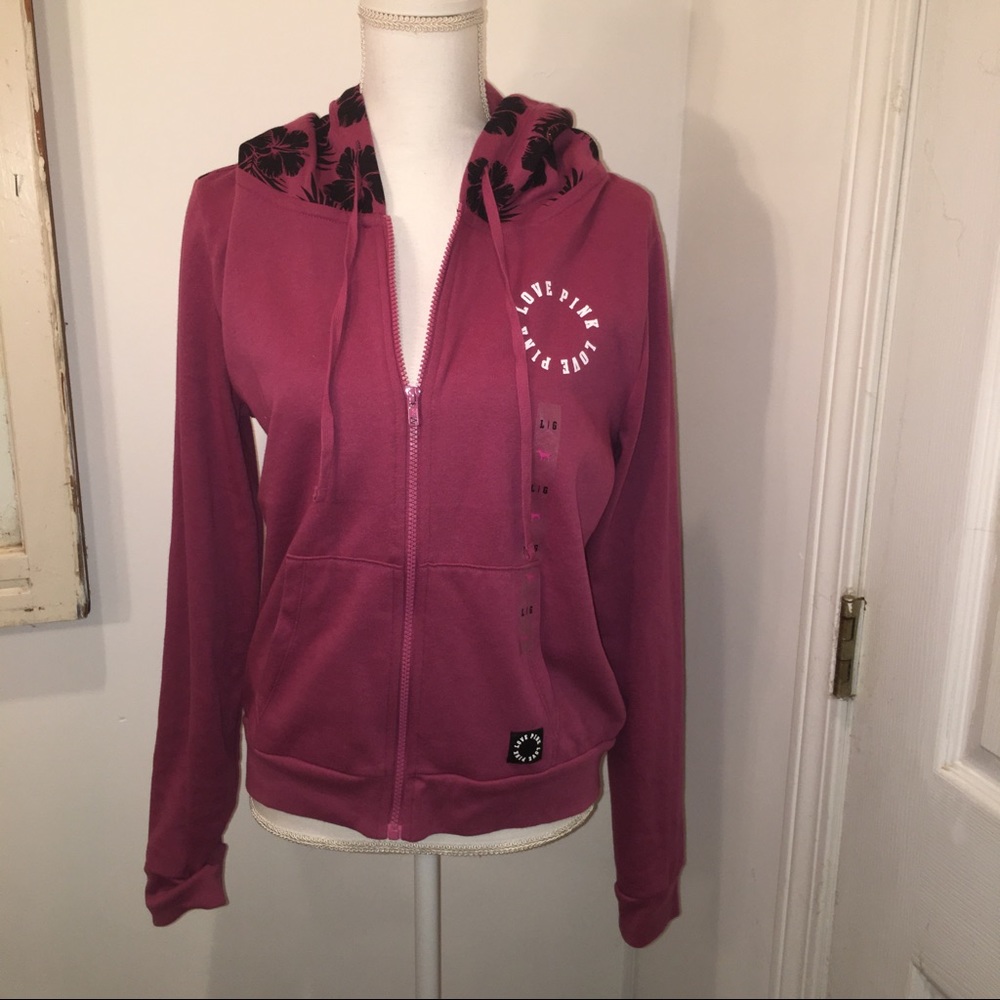 VS Pink Full zip size large nwt