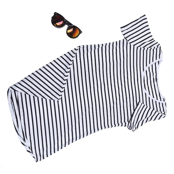 LAST ONE!! Black & white striped mini dress - Picture 3 of 4