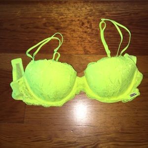 Bright Victoria secret PINK push up lace bra