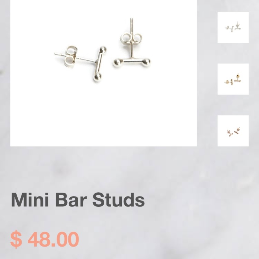 NWT Sterling Silver Mini Stud Bars