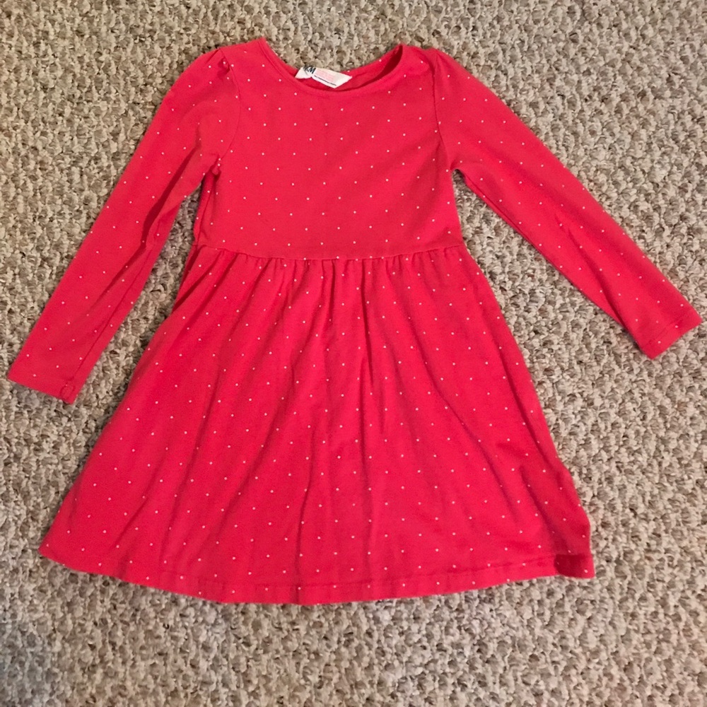 H&M dress pink/white polka dots. Like new! 4-6