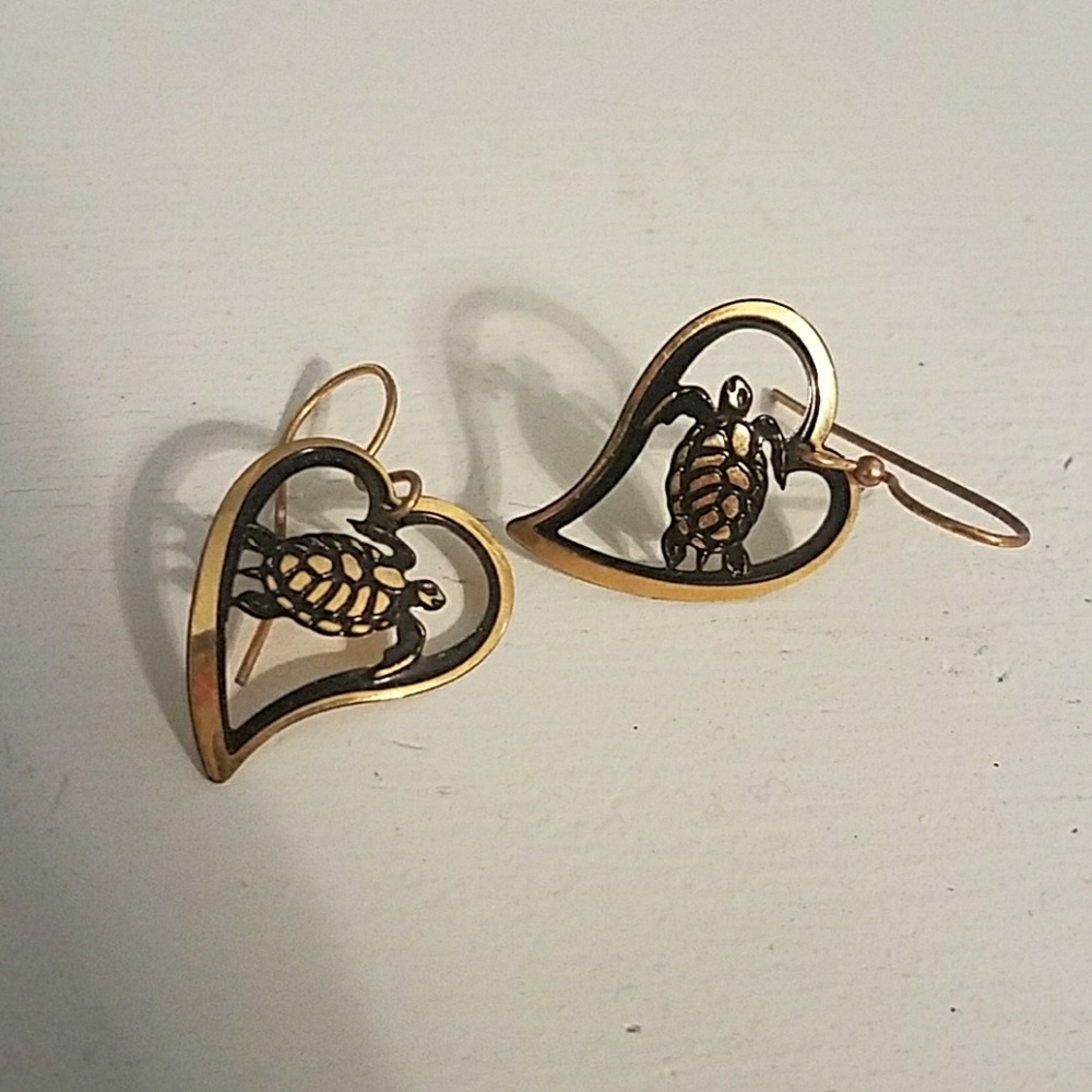 Sea Turtle Heart Earrings