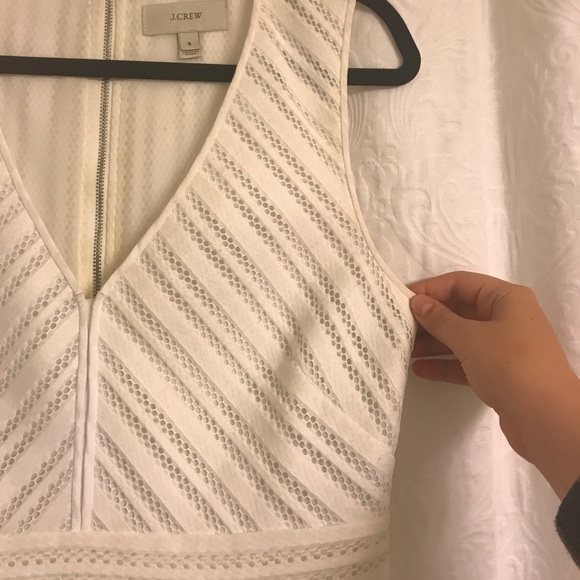 J. Crew White Striped Eyelet Dress size 8 - Picture 6 of 6