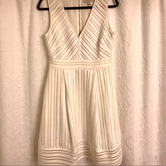 J. Crew White Striped Eyelet Dress size 8 - Picture 4 of 6