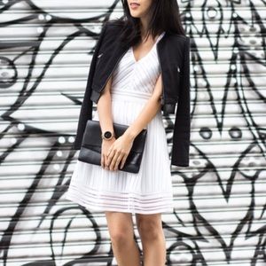 J. Crew White Striped Eyelet Dress size 8