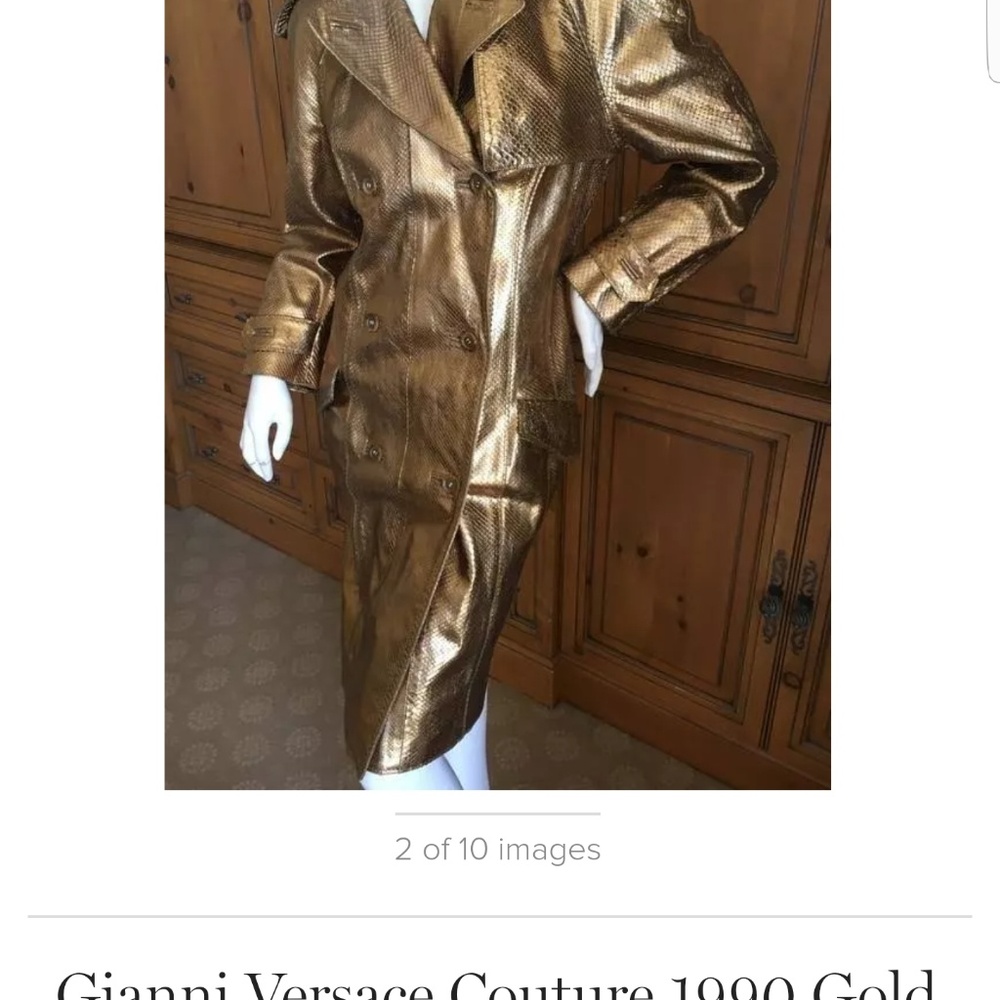 Vintage Gianni Versace leather trench coat
