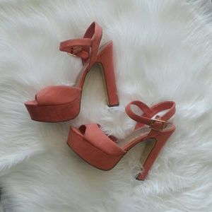 🔴Coral Platform Heels