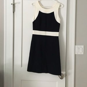 Navy/white open back Milly ponte sheath dress