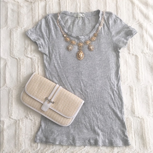 J. Crew Tops - J.Crew Gray Embroidered T