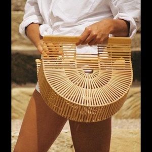 Bamboo style rattan bag