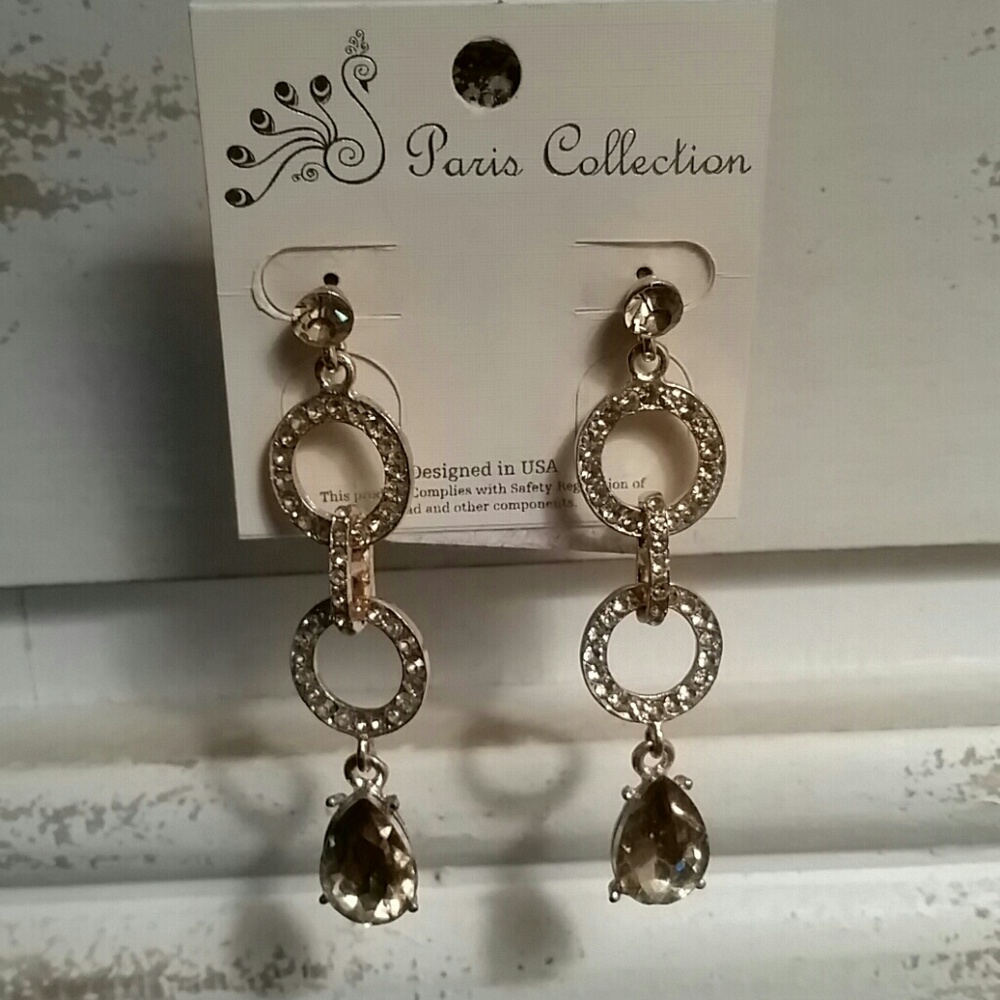Paris Collection Crystal Dangle Earrings