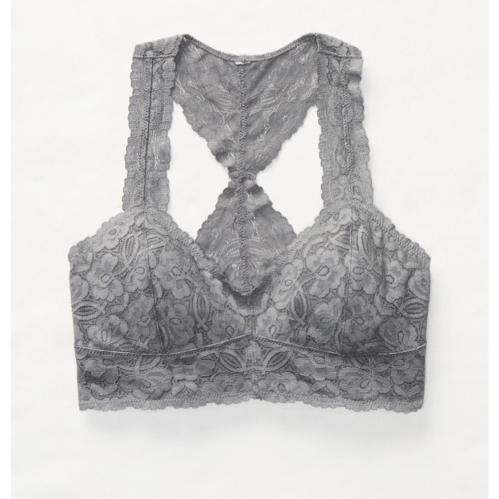 ✨New Grey Free People Razorback Bra Size Large
