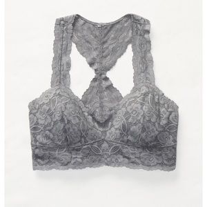 ✨New Grey Free People Razorback Bra Size Large