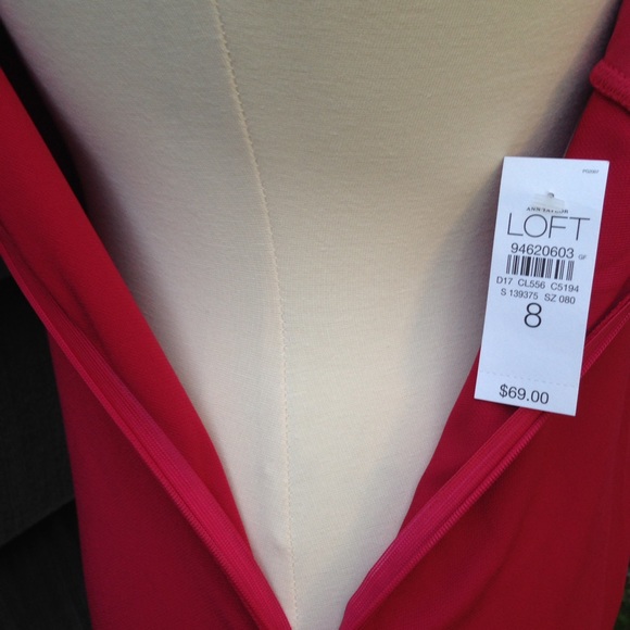 NWT Ann Taylor LOFT salmon dress w/keyhole - Picture 6 of 7