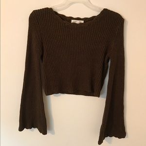 Forever21 brown knitted crop top